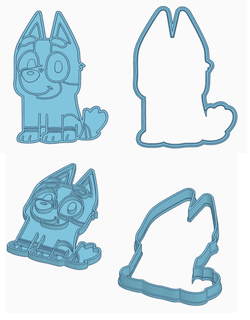 bluey dog cookie cutter mold 3d print model - Mito3D