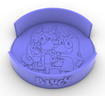 bluey drinks coaster holder drink cartoon animated free 3d print model - Mito3D