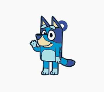 bluey keychain Jewelry dog 3d print model - Mito3D