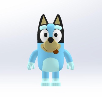 bleu modèle chien dessin animé bingo bandit serie personnage 3d print model - Mito3D