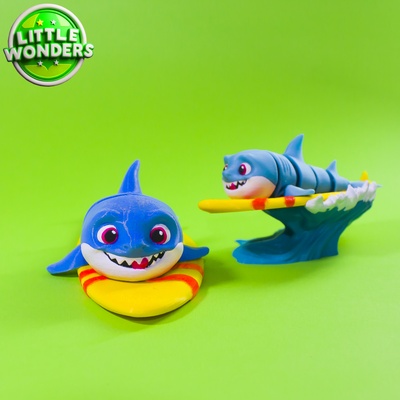 bluey shark print in place multicolor game printinplace articulated toy painted 3mf bambu lab 3d print model - Mito3D