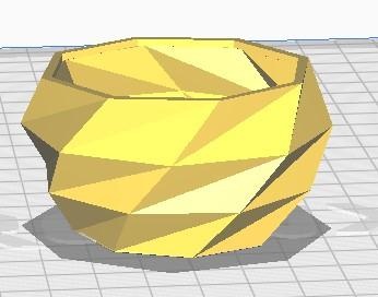 blumentopf Mini Blumentopf geometrisch niedrig poly 3d print model - Mito3D