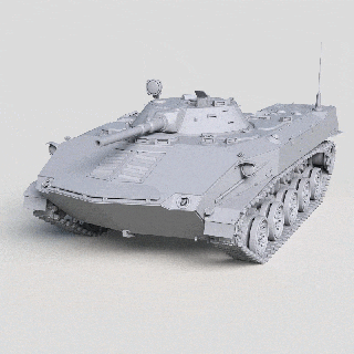 bmd-1 vehicle gun tank car auto war army projectile track armored personnel carrier 3d print model - Mito3D