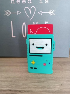 bmo smart wallet - money clip support 4 credit cards beemo adventure time 3d print model - Mito3D