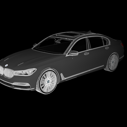 BMW 7 séries Jeu auto voiture voitures 3D print model - Mito3D