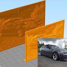 BMW 61 litofania 200mm 260mm arte e61 litografia immagini macchina automobile 3d print model - Mito3D