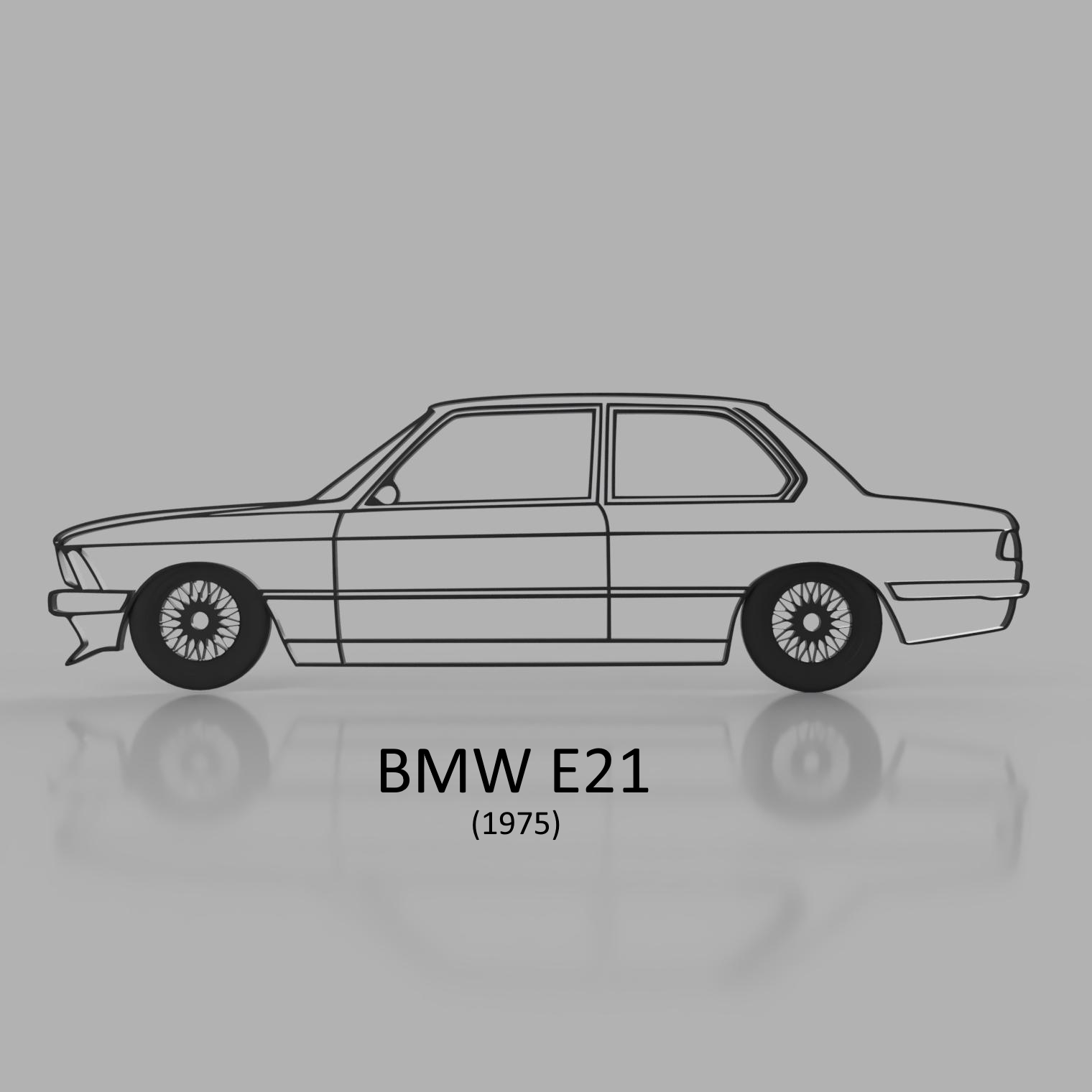 bmw e21 1975 cars decoration workshop e30 m2 m3 m4 motor rc silhouette 3D print model - Mito3D