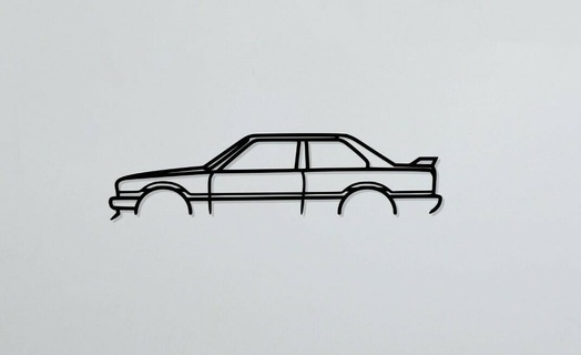 BMW e30 m3 silhouette mur art 30 cadeau voiture ventilateur bwm 3d print model - Mito3D