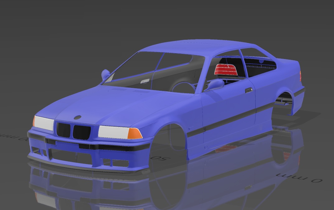 bmw e36 vücut kabuk oyun rc araba 3D print model - Mito3D