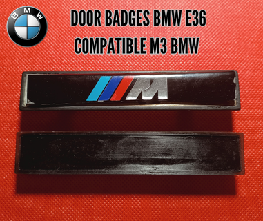 bmw e36 door badges compatible m3 serie 3 motorsport badge emblem trim 3d print model - Mito3D