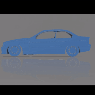 bmw e36 fliptext wec cars le mans fast formula one f1 wall track map car blue old 1990 3d print model - Mito3D