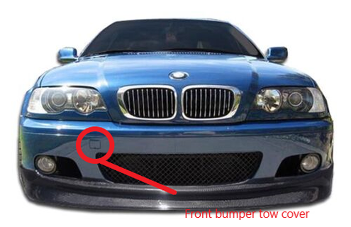 BMW e46 2dr m tech frente parachoque remolcar cubierta carcasa funda front 3d print model - Mito3D