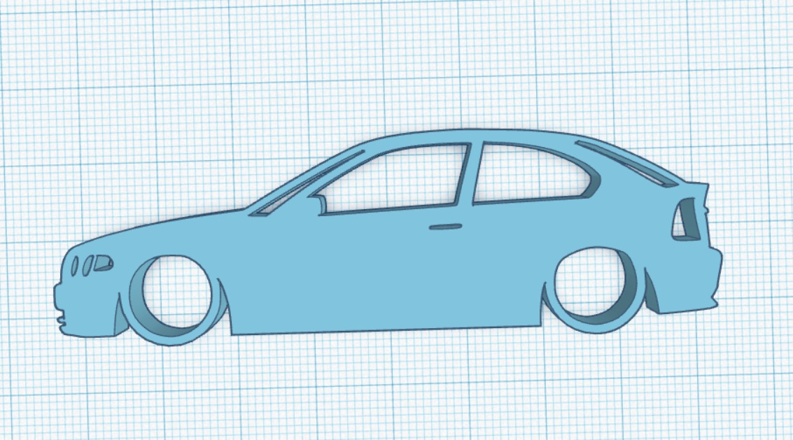 BMW e46 compacto 3 series 320td 318td silueta llavero coche vehiculo 3D print model - Mito3D