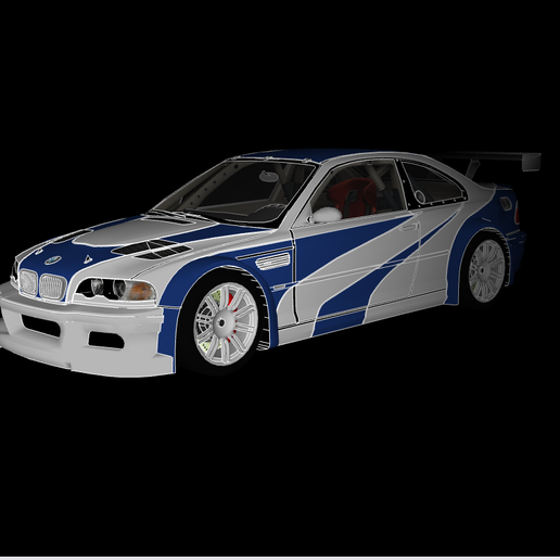 BMW e46 m3 gtr oyun Oto araba arabalar 3D print model - Mito3D