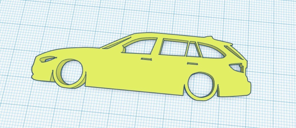 bmw f31 3-series touring silhouette keyring 3D print model - Mito3D