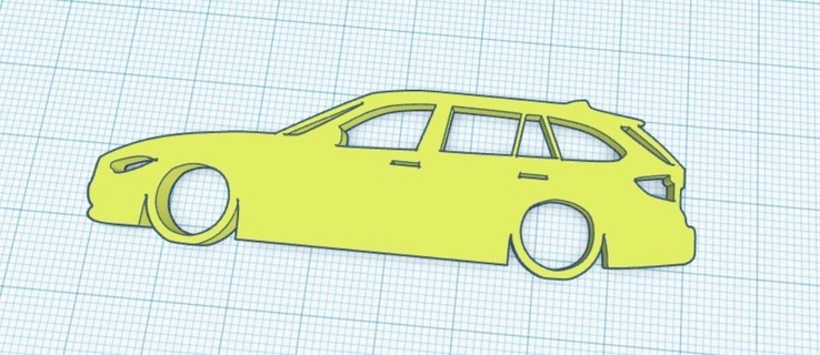 BMW f31 3 series Touring Silhouette Schlüsselring 3d print model - Mito3D