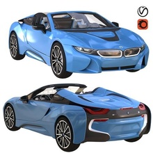 BMW i8 Roadster mavi bmwi8 bmwi8roadster 4 series araba spor coupe Oto a makine boomer lüks Almanya Spor 3d print model - Mito3D