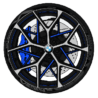 bmw i8 wheels front rear mount wheel car detail high poly rim tire race tread accessories 3d print model - Mito3D