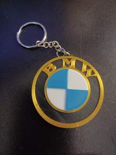 bmw keychain - colorized layered car vehicle auto company keyfob keyring keys key beamer 3d print model - Mito3D