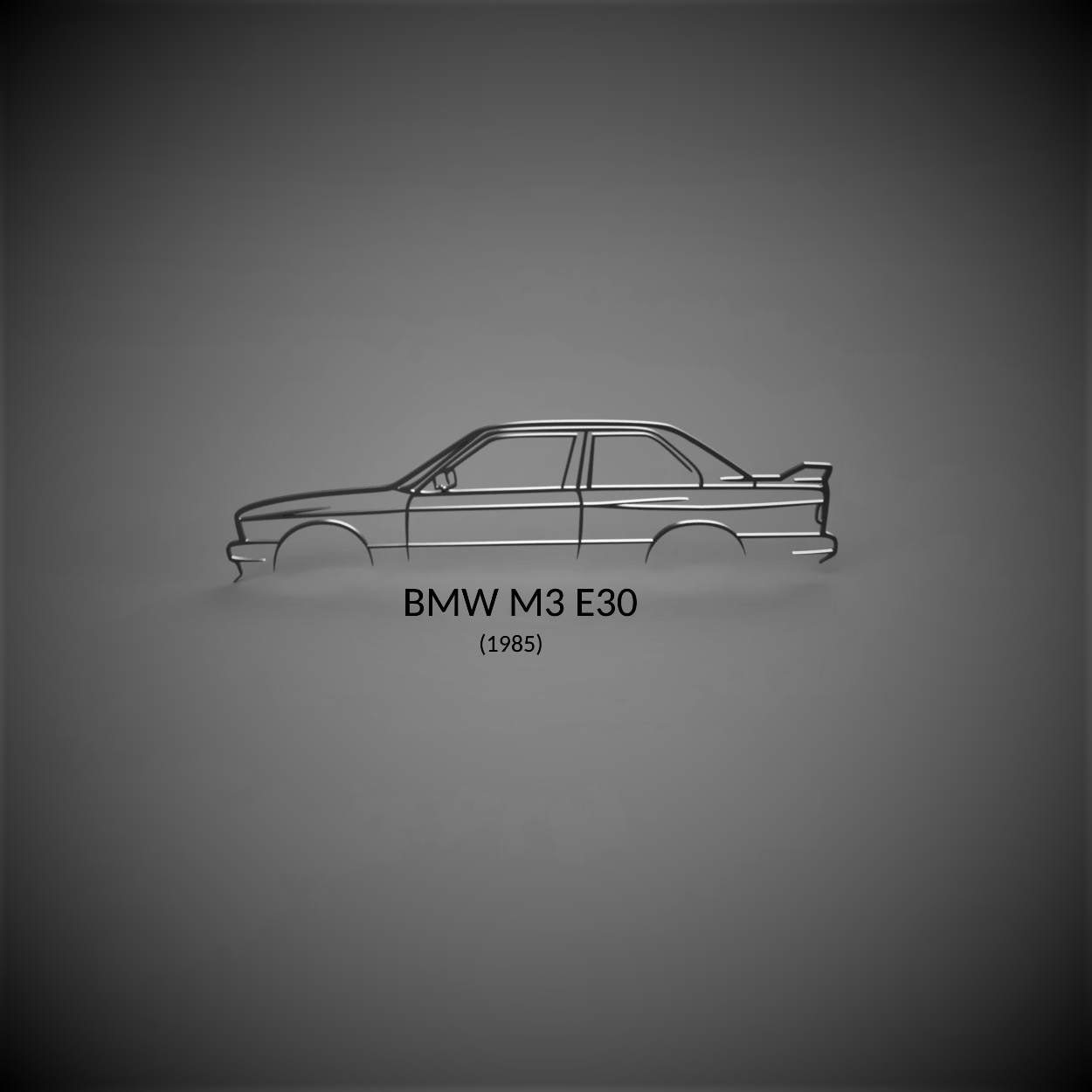 BMW m3 e30 parede enfeite carros moda antiga mini tanoeiro vintage clássico arte decoração 3d Polly personalizadas garagem rc carro 3D print model - Mito3D