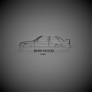 BMW m3 e30 duvar süs arabalar eski okul mini Cooper nostaljik klasik Sanat dekorasyon 3d düşük polly özel garaj rc araba 3d print model - Mito3D