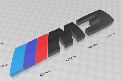 BMW m3 logo emblema 2021 competencia 2022 3d print model - Mito3D