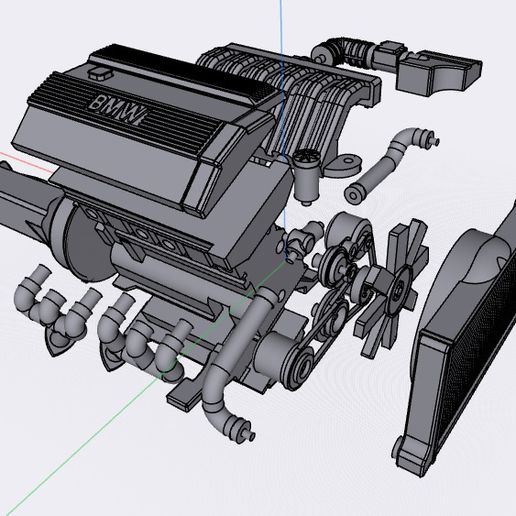 BMW m50b25 motore 1 24 3D print model - Mito3D