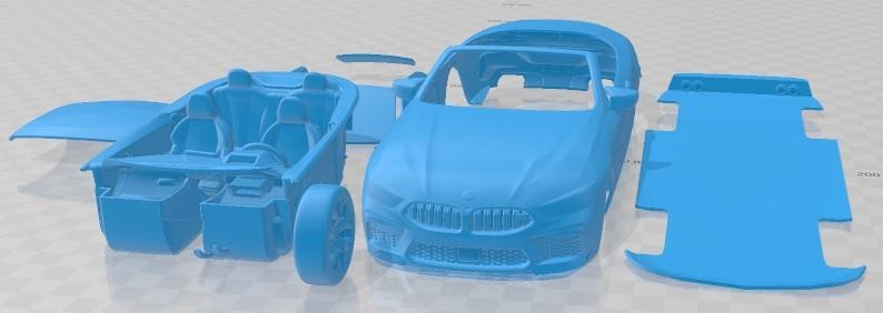BMW m8 concorrenza cabrio 2020 stampabile macchina fessura scalextric tamiya rc miniz passatempo micro 3d print model - Mito3D