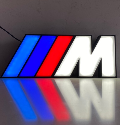 bmw m lamba ev m3 m2 m5 m8 lambalar logo arabalar motor dekorasyon led usb sanat 3d print model - Mito3D