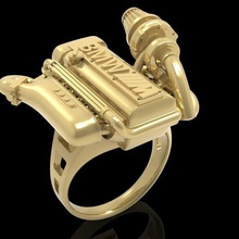 bmw anello motore mator gioielli diamante oro argento stampabile engagem di fidanzamento matrimonio moda bellezza zaffiro abbigliamento emerald solitaire gemma gioiello anelli 3d print model - Mito3D