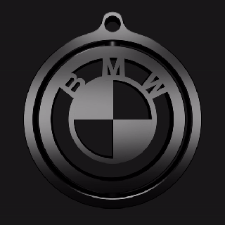 bmw rotating key ring keychain mobile rotary car logo 3d print model - Mito3D