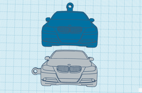 BMW silhouette portachiavi chiave squillare e39 macchina migliore 318 serie 3 3d print model - Mito3D