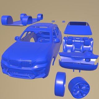 BMW x3m concorrência 2020 imprimível carro separado partes corpo 1 10 fenda passatempo escalextrico Tamiya rc miniz rastejante Kyosho axial traxxas micro 24 3d print model - Mito3D