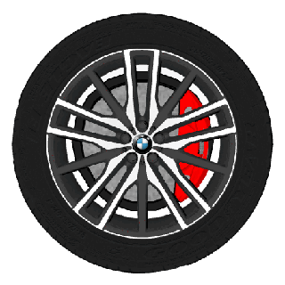 bmw x6 wheels wheel car detail high poly rim tire race tread accessories 3d print model - Mito3D