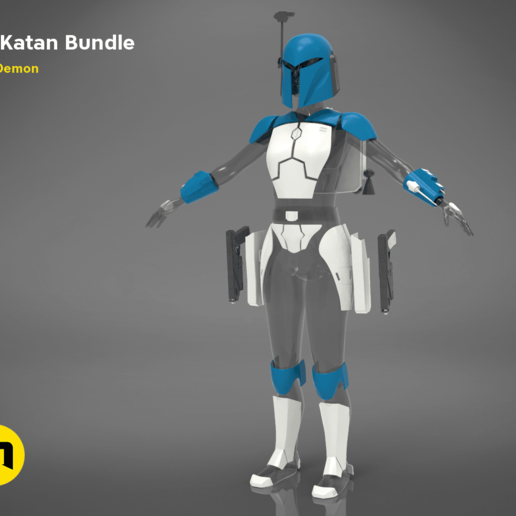 bo-katan paquete juego 35 westar blaster los guanteletes gauntlet jetpack la armadura diadema helm el casco traje cosplay femenino bokatan rebeldes clon guerras estrella starwars 3D print model - Mito3D