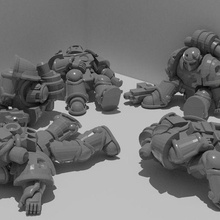 boarding armour troops corpses adeptus titanicus epic epic40k epic30k space marine sm wh40k warhammer 40000 casualities 3d print model - Mito3D