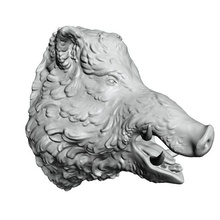 boars head art les porcs cochon 3d print model - Mito3D