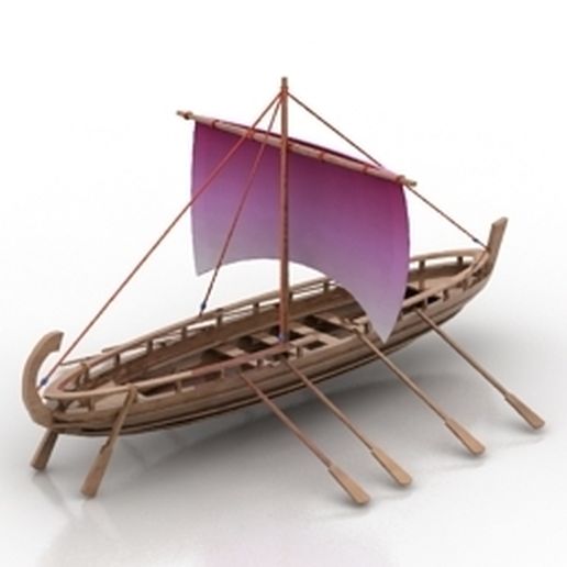 barca giocattolo nave canottaggio 3D print model - Mito3D
