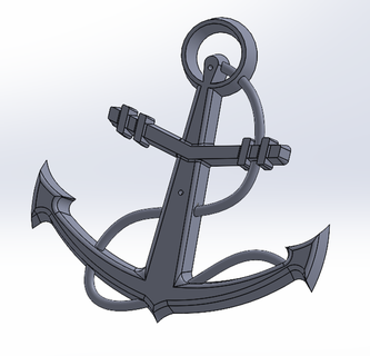 boat anchor Home ocean sea decoration 3d print model - Mito3D