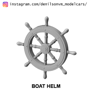 barco leme 1 24 escala direção roda embarcação Timo 3d print model - Mito3D