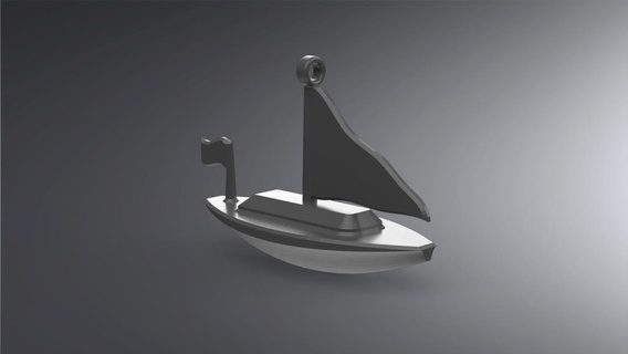 boat keychain ship sailing key toy sea waves pirate floating ocean travel 3d print model - Mito3D