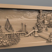 lac bateau de l'île l'italie routeur cnc l'art 3d print model - Mito3D