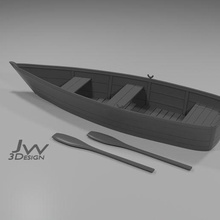 barco remo pescar 1 35 3d print model - Mito3D