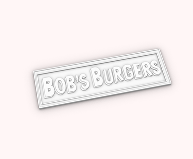 bob's burgers logo plaque wall design tv shows cartoon animation 3d print model - Mito3D