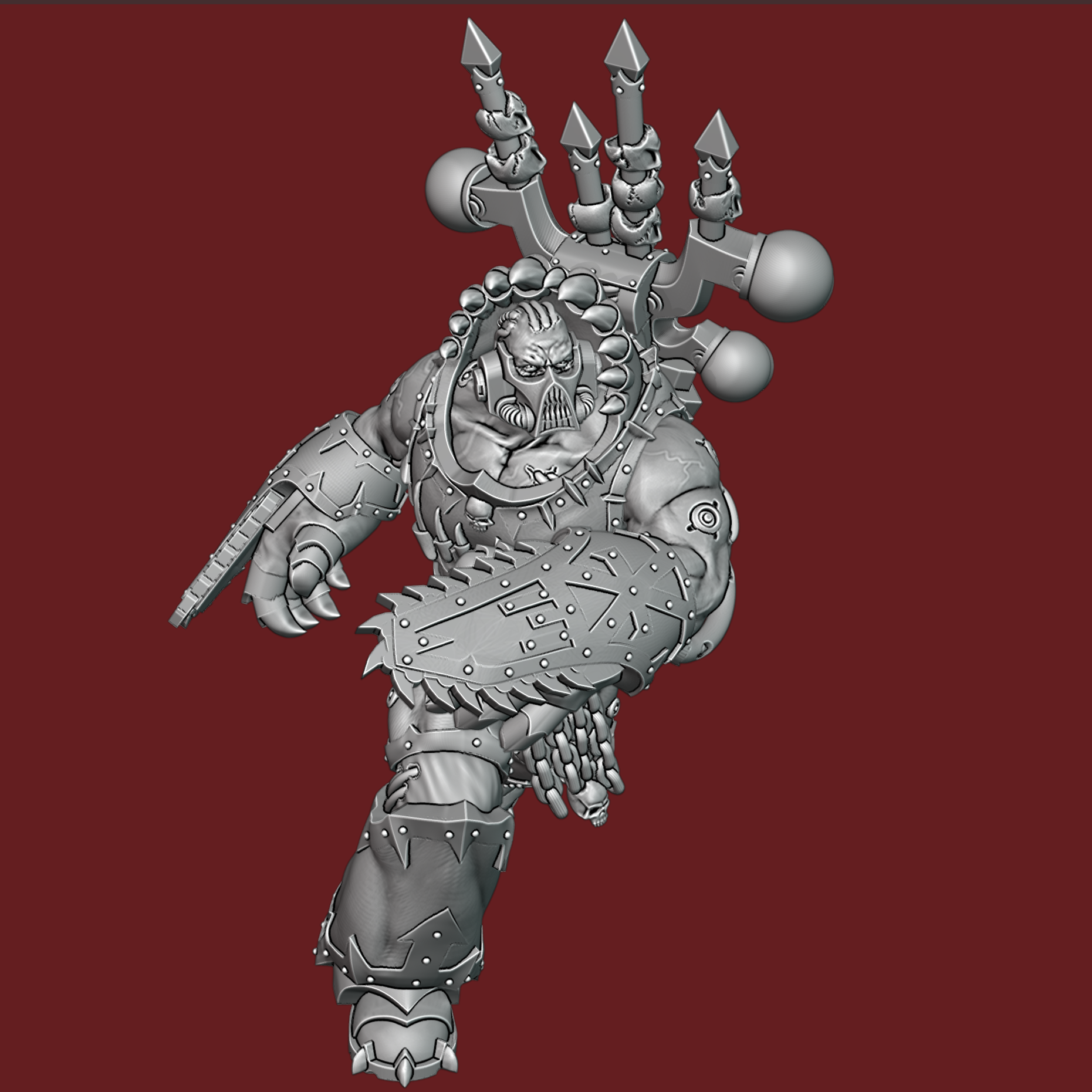 prumo Urso sádico octa assombrado jogos 28mm caos espaço marinho csm berserker herege guerra Khorn flocos sangue Deus 40000 3D print model - Mito3D