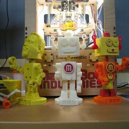bob bobblehead bot robot snapfit toy featured openscad 3D print model - Mito3D