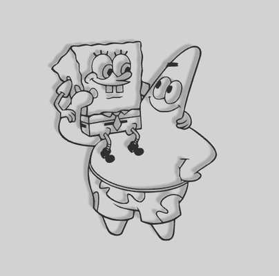 bob esponja y patricio - 2d art art programa tv decoraci n adorno amigo novio novia regalo 3d print model - Mito3D