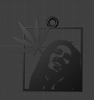 bob Marley mur décoration porte clés ganja 3d print model - Mito3D