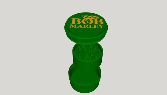 bob marley weed grinder thread - 3d print model - Mito3D