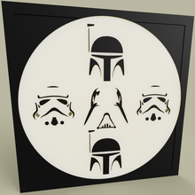 boba fett - darth vader stormtrooper art 2dart 2d parete bobafett casco darthvader starwars la pittura star wars tempesta storm trooper 3d print model - Mito3D